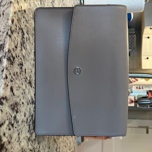 Tory Burch large gray crossbody bag. Amazing condition.